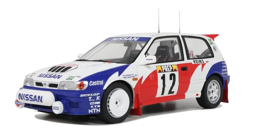 Kyosho OttO mobile Scale Nissan Sunny Monte Carlo Rally 1992 Finished Model OTM461 1/18 GTI-R #12