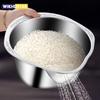 Rice Washer Strainer Bowl Stainless Steel 304 Rice Washing Bowl Rice Sieve Colander Fruit And Vegetable Strainer Kitchen Tools