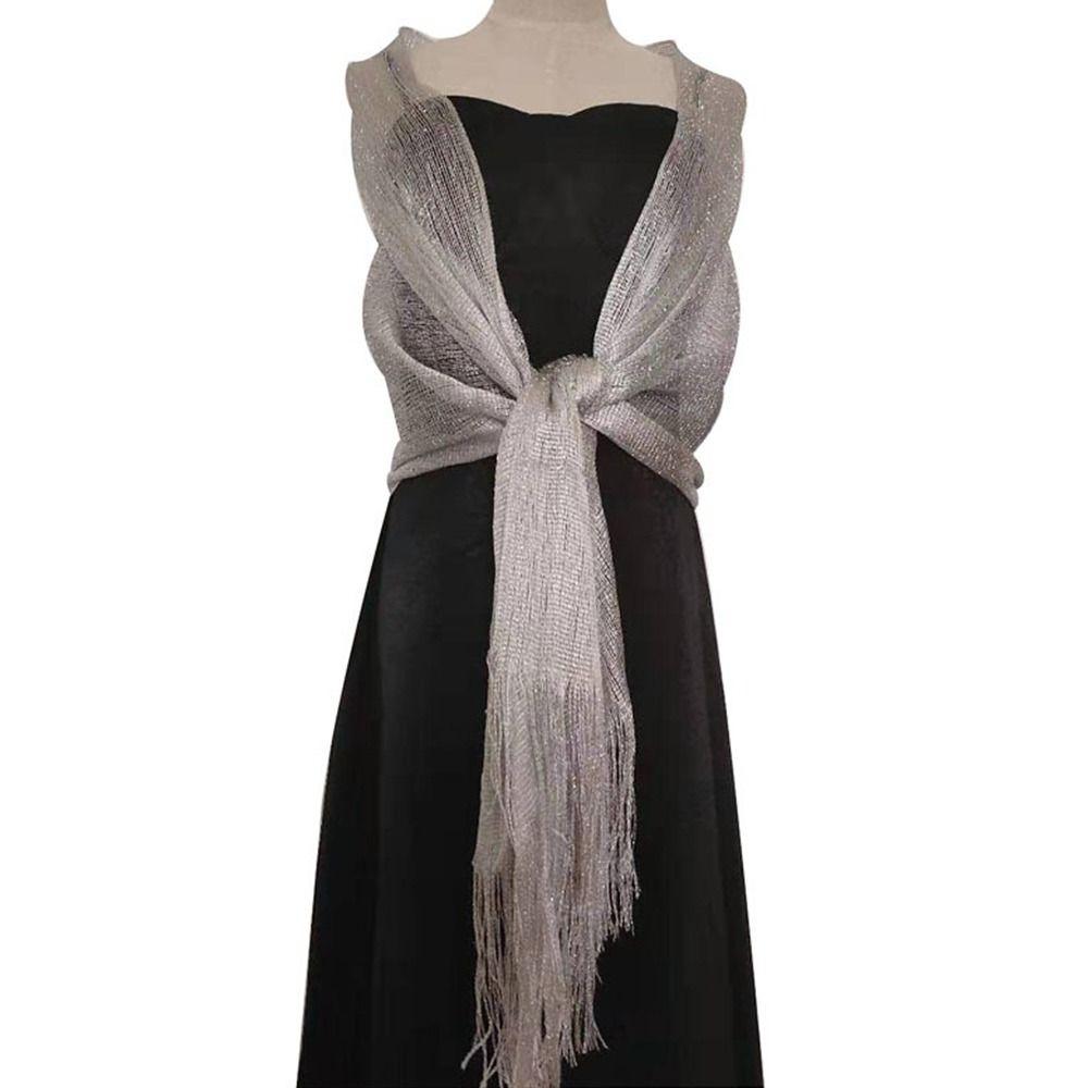 Bridesmaid Temperament Golden Silvery Wire Bridal Shawls Wedding Scarf Dresses Shawls Evening Scarf