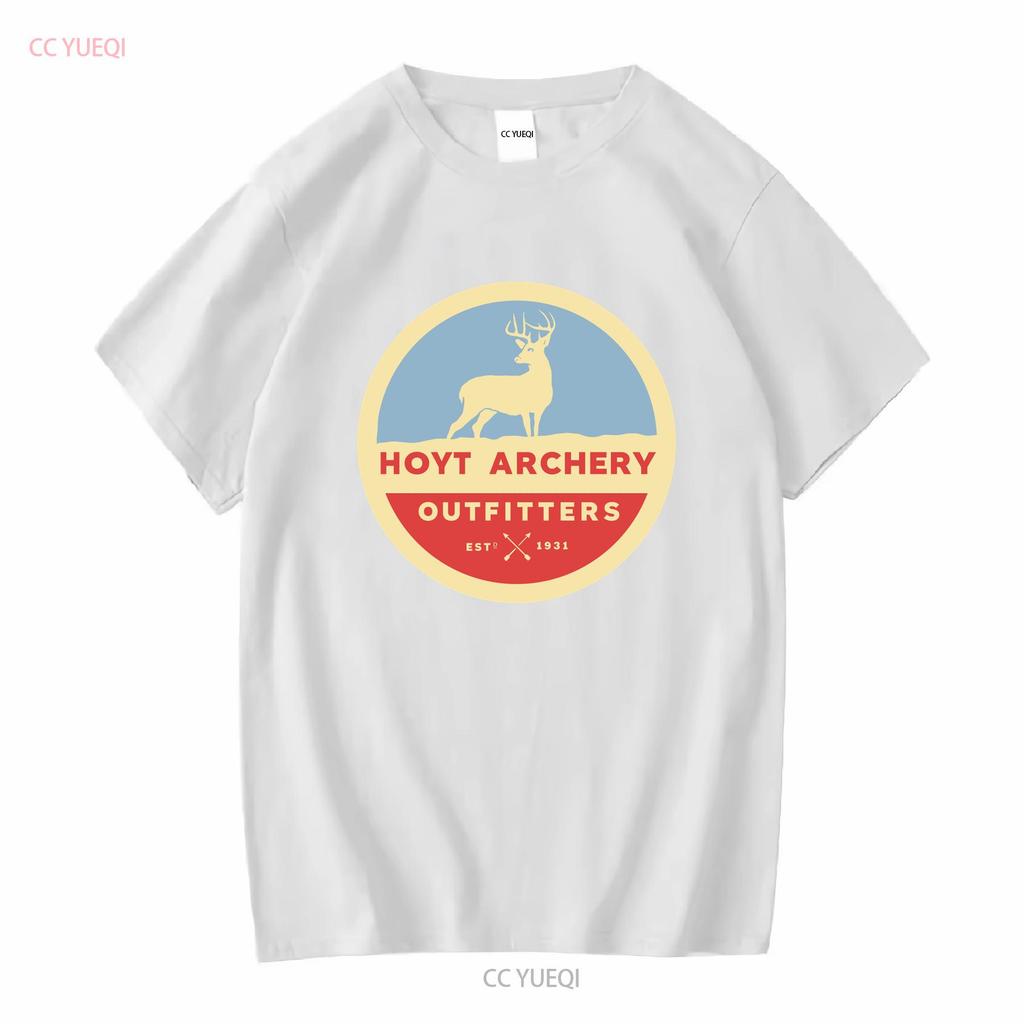 Hoyt Archery Outfitters Логотип Мужская футболка Размер XL Синий винтажный Стирка Мода Стильный homme дизайнерская одежда Повседневная Унисекс