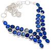 Burmise Sapphire Handmade Gemstone 925 Sterling Silver Jewelry Necklace 18" N6B00