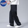 NASA MARVEL Men's Checkered Loose Wide-Leg Straight Casual Pants