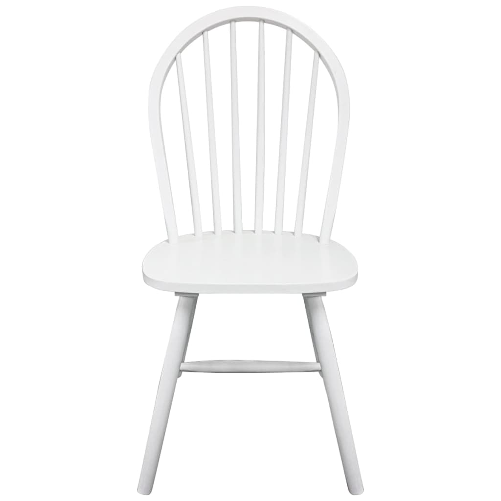 Dining Chairs 2 pcs White Solid Rubberwood