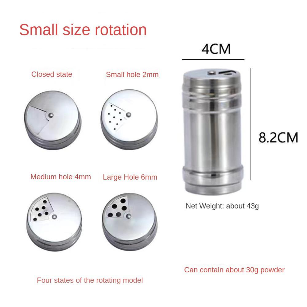 Бутылка для соли, сахара, вращающаяся крышка, многоцелевые кухонные гаджеты из нержавеющей стали, шейкер для специй и перца, банка для специй, банка для приправ