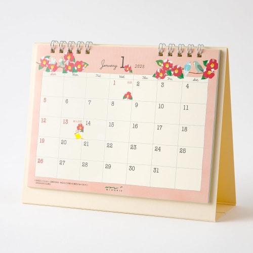 Midori 2025 Calendar Tabletop M Bird Pattern 31317006