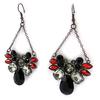 Les Trésors De Lily [L5611] - Дизайнерские серьги «Сисси» красные, черные, серые.