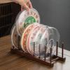 Wooden Puer Tea Cake Display Rack Handmade Chinese Style Shelf 3 5 Or 7 Discs With Clear Storage Box