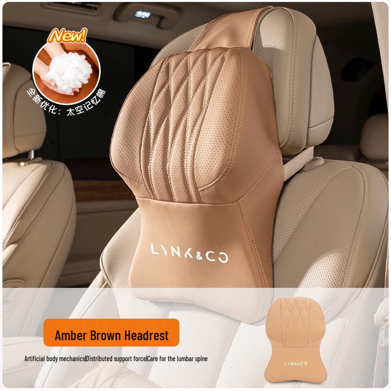 Lynk & Co Car Headrest & Lumbar Support Set for 01/06/07/08/09/10EMP/Z20/900 - Neck & Waist Protection.
