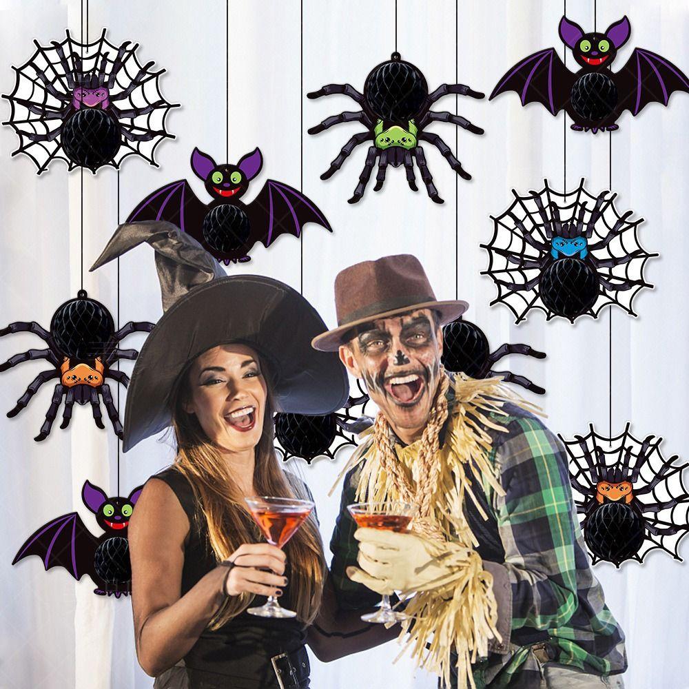 Witch Halloween Party Prop Raven Pumpkin Home Decoration Halloween Paper Hanging Pendant Party