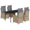 VidaXL Ensemble à Manger de Jardin avec Coussins 5pcs, Table et Chaise de Terrasse, Meubles de Patio, Mobilier d'Extérieur, 3213258