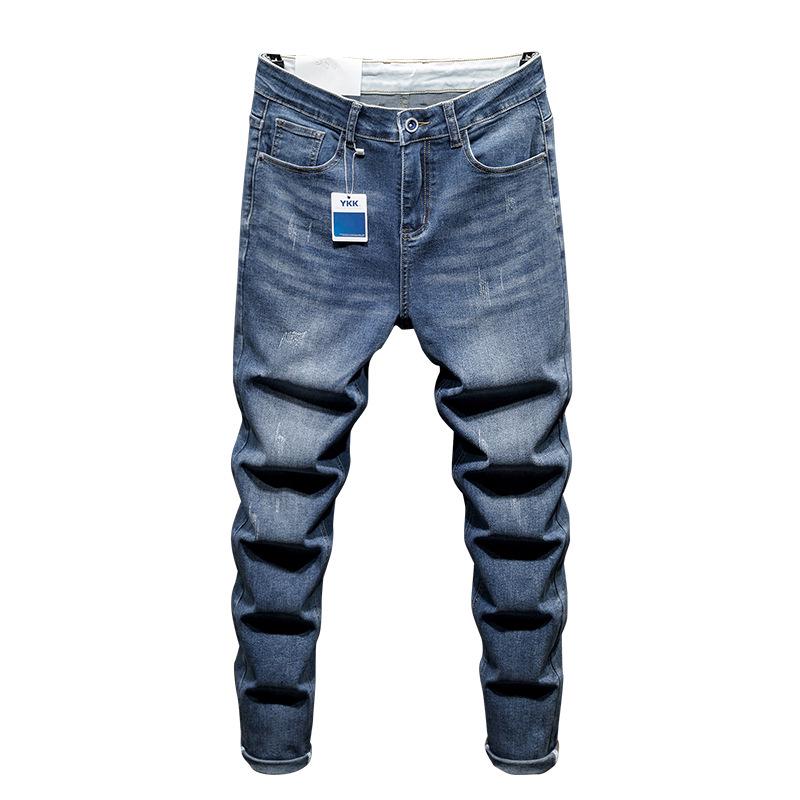 Весна/лето 2023 г. Мужские облегающие джинсы-шаровары с высокой эластичностью — модный размер больших размеров.