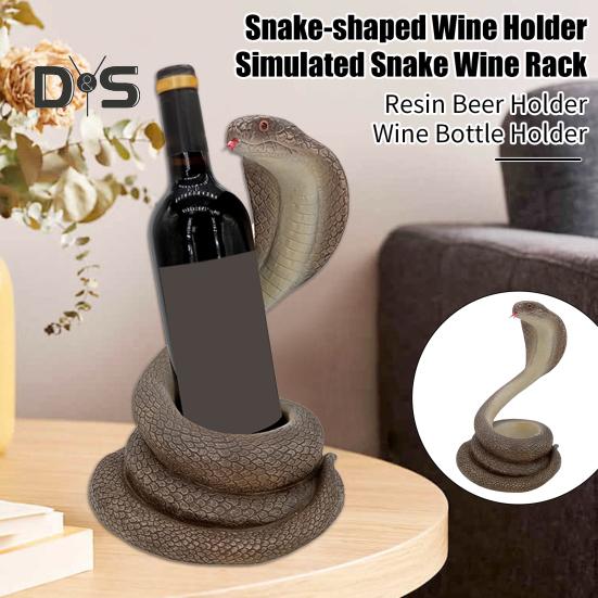 Хэллоуин Змея Держатель для бутылки вина Поддельная змея Фигурка из смолы Пивная бутылка Стенд для выставки товаров Домашний ресторан Бар Стол Украшение рабочего стола