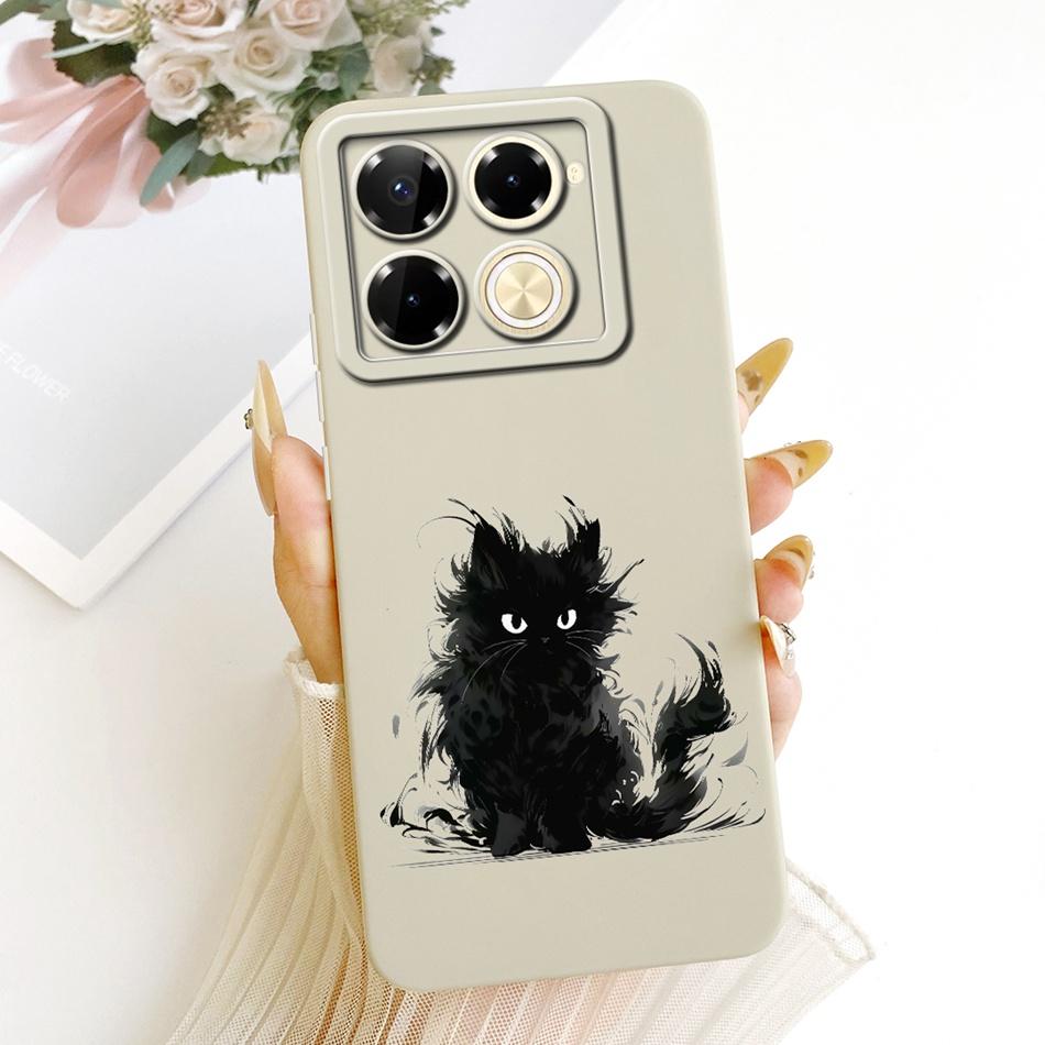 For Infinix Note 40 Pro 4G 5G / Note 40 Pro+ / Note40 X6853 Cute Cat Flower Cartoon Phone Case Soft Silicone Cover Bumpers
