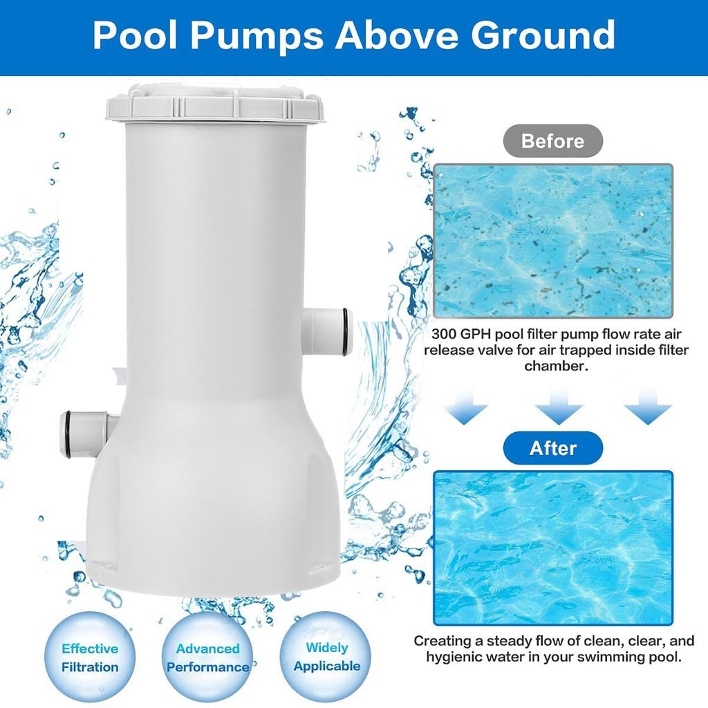 NEW Electric Filter Pump Large Pool 1000 GPH Swimming Pool Filter Household Pool Cleaner Removable Filter Core Circulation Pump