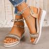 Модные женские босоножки на платформе, летние 2024, новые модные босоножки, удобные, легкие, дизайнерские босоножки на танкетке, пляжная обувь для женщин