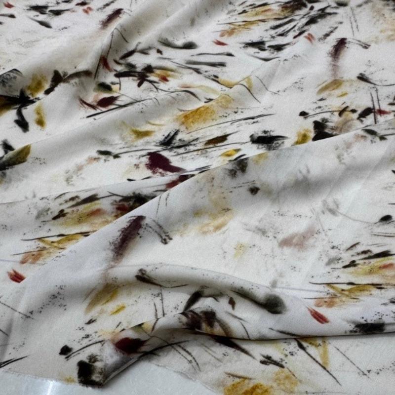 100x150cm Floral Printed Style Fabric Summer Silk Chiffon Fabric for Diy Sewing Soft Comfortable Dress Shirt Pajamas Pants