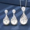 Jewelry Copper Bottom Gold-Plated Inlaid White Pearl Premium Set Women 16-14M
