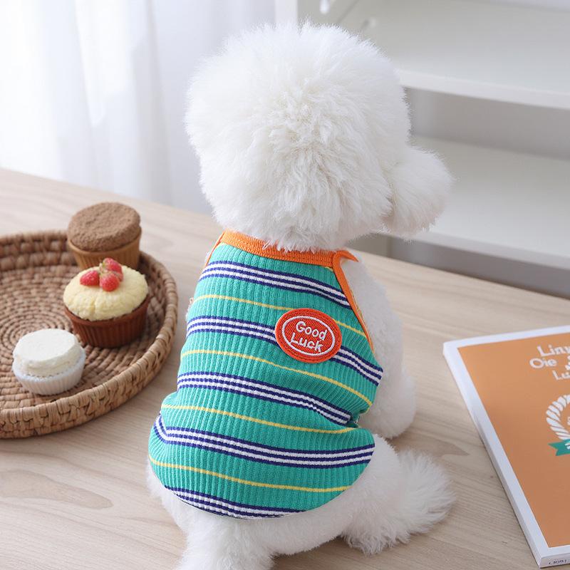 Pet Spring Thin Striped Vest Cat Breathable Sunscreen Vest Teddy Small Dog Top Dog Clothes for Small Dogs