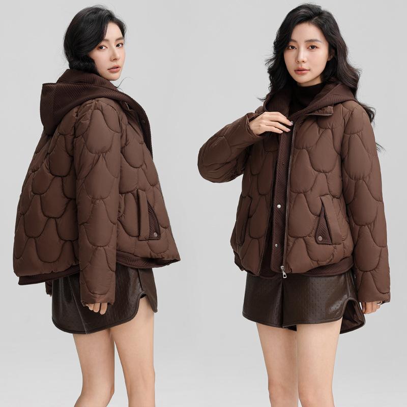 Korean Style Loose Hooded Thick Winter Cotton Padded Coat For Women