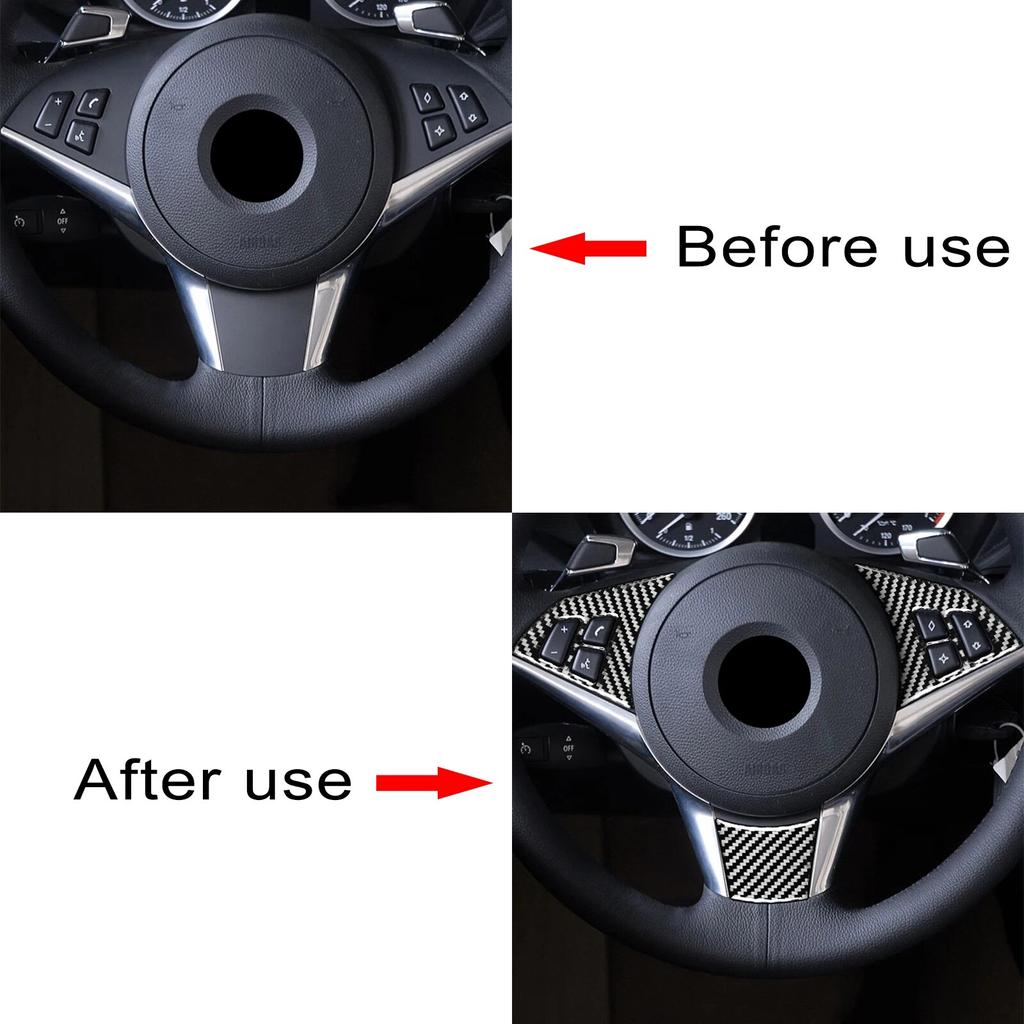 Декоративная наклейка на руль автомобиля, рамка из углеродного волокна, внутренние аксессуары Para El Coche для BMW E60 5-Series 2004-2010