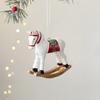 Рождественский кулон в стиле ретро, ​​милый цветной 3D мультяшный лошадка-качалка, подвесное украшение из смолы для рождественской елки, рождественское украшение для дома и праздника