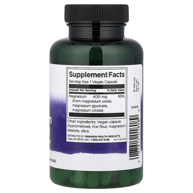 Triple Magnesium Complex, 400 mg, 100 Vegan Capsules