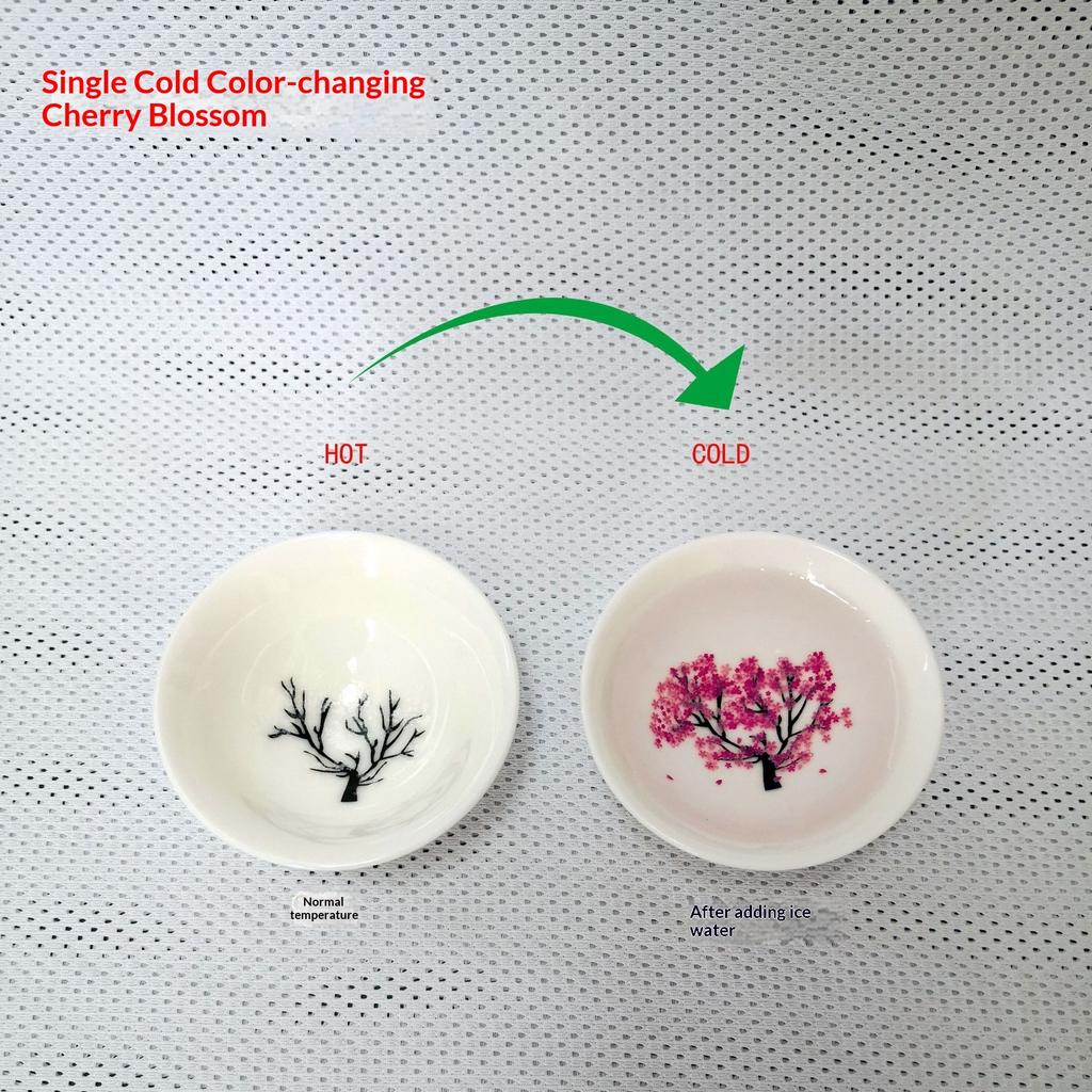 Color-changing Cup Heat-sensitive Color-changing Single Cup Hot and Cold Double-sensitive Color-changing Cup Plum Blossom Ceramic Cup Processing