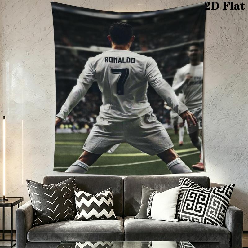 C Ronaldo Wall Tapestry Aesthetic Wall Hanging Printed Fabric Blanket Decorative Tapestries for Bedroom Living Room Home Decor