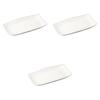Setomonohonpo Set of 3 Mist White Atka Mackerel Plates X X Ceramic Long Plates (Setomonohonpo) [30 17.5 3.5 Cm]