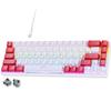 Abucow Mechanical Brown Wired Gaming 68 Compact Full Keycaps Compatible 60% Keyboard, Switches, Keyboard, Keys, Design, Anti-Ghosting, Red/White