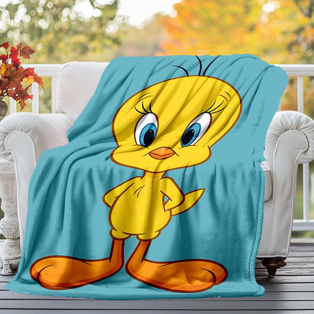 1 шт. мультяшная птица желтая уличный плед - плед-покрывало, мягкий, фланелевый плед, для гостиной, путешествий, кемпинга - 1102121