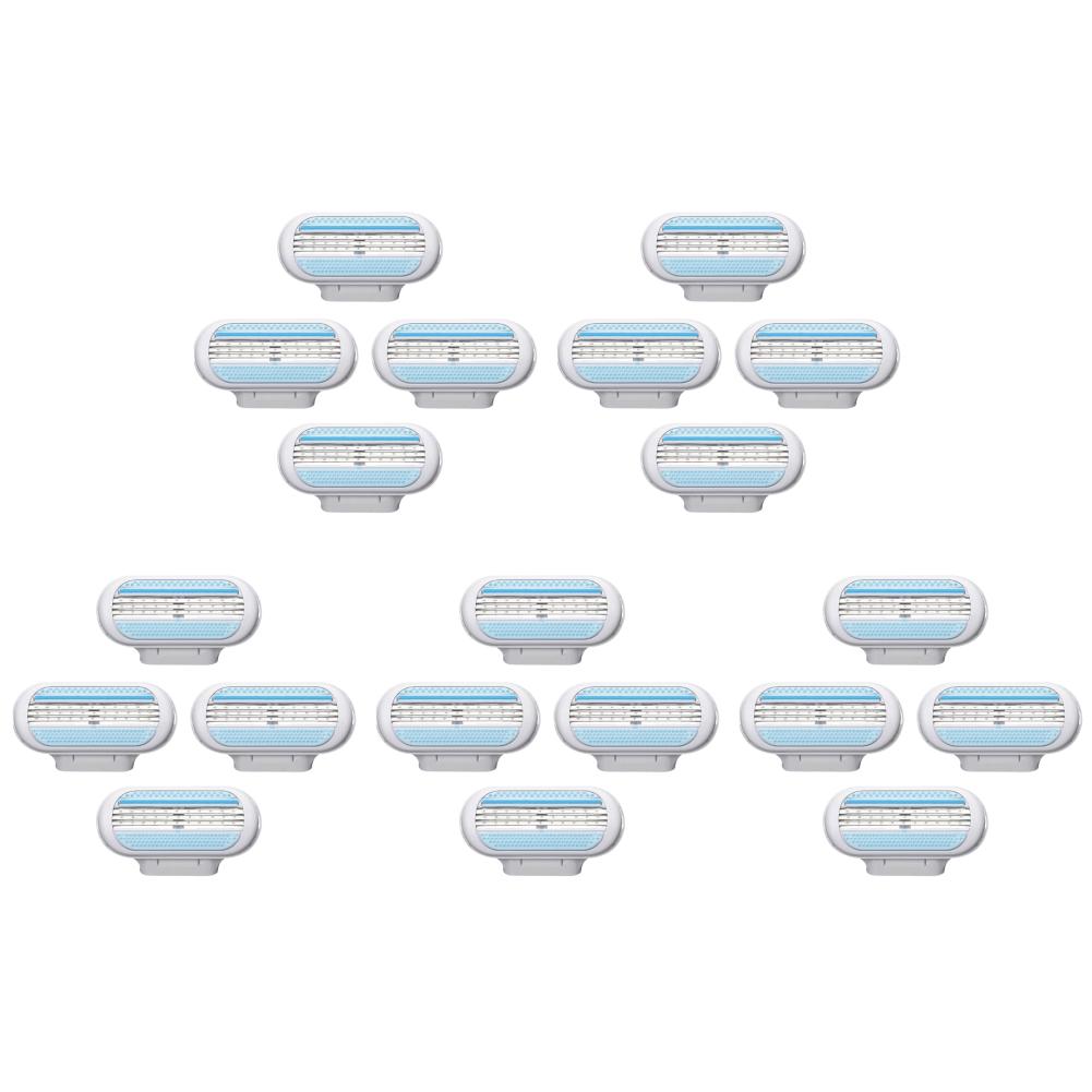 4-40 ШТ. Женские Лезвия для Безопасной Бритвы Бикини Комфортный Удалятор Волос 3-Слойная Сменная Головка Женские Лезвия для Бритья для Бритвы Venus