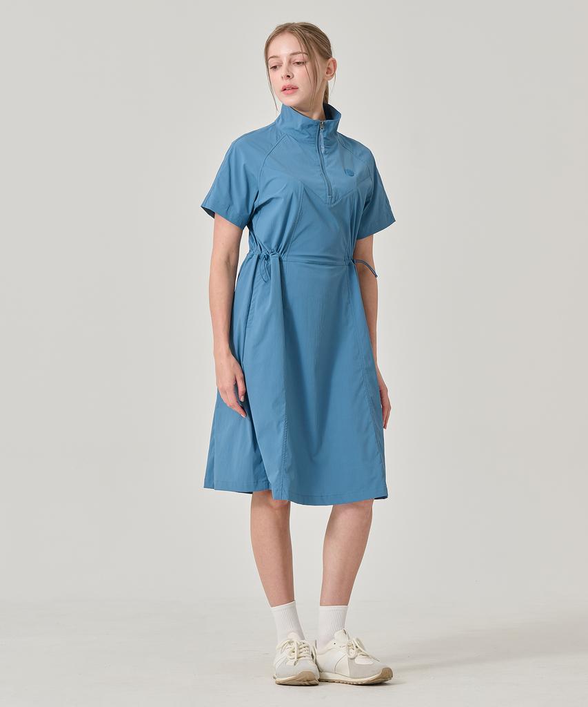 Built Moa Women'S Golf Nylon Half-Zip Dress