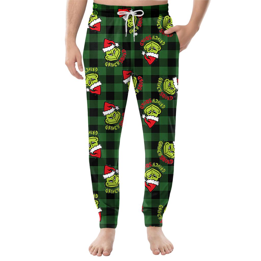 Мужские повседневные брюки с карманами на кулиске и манжетами, домашние брюки для сна