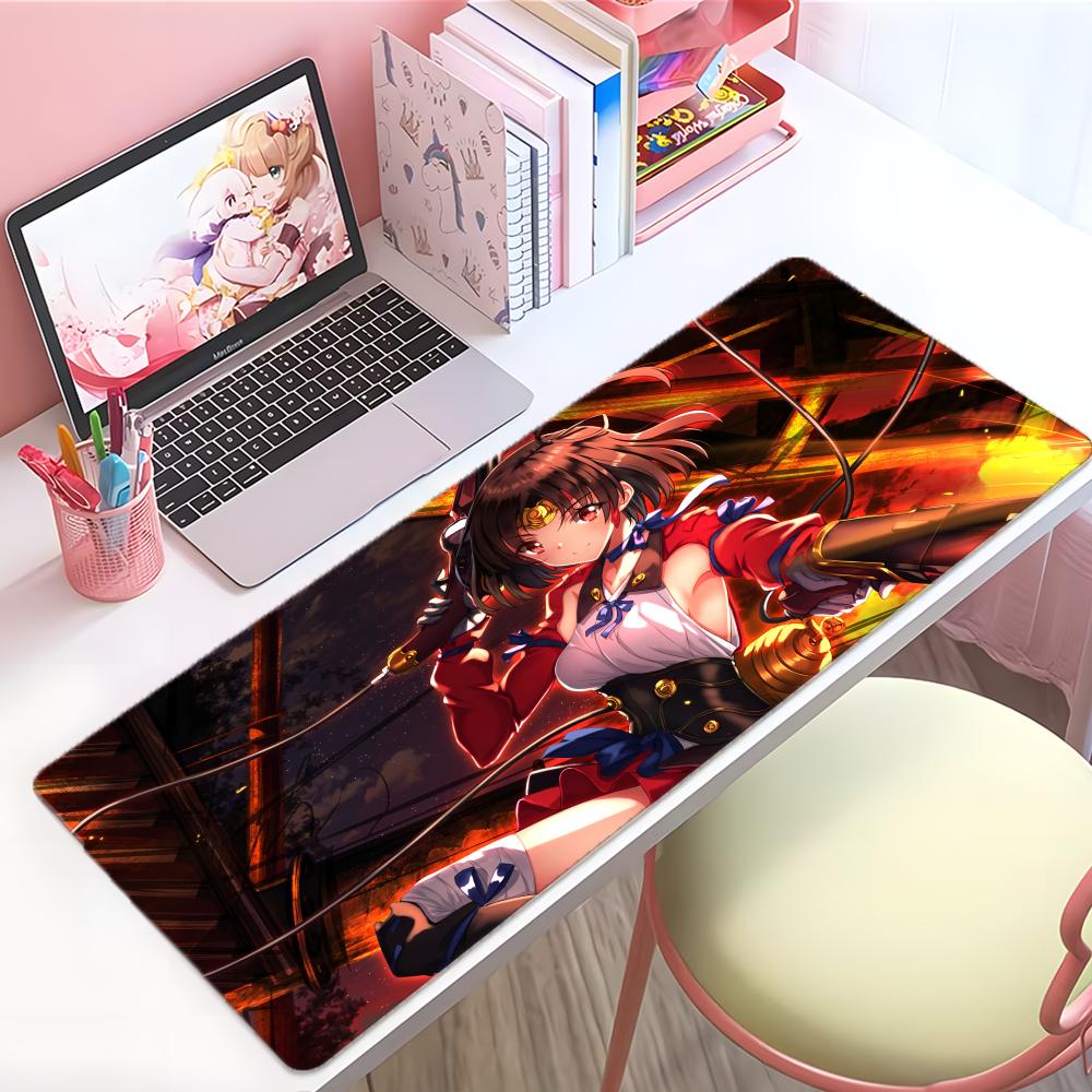 Anime KKabaneri Of The Iron Fortress Mouse Pad Large Thick Desk Pad Stitched Edges Gaming Mouse Mat For Pc