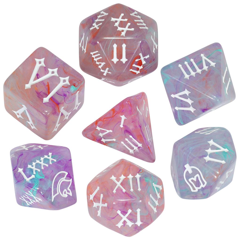 7pcs DND Dice Set Creative Design Roman Number Pattern Polyhedral Dice for Dungeons Game Role Playing Table Games