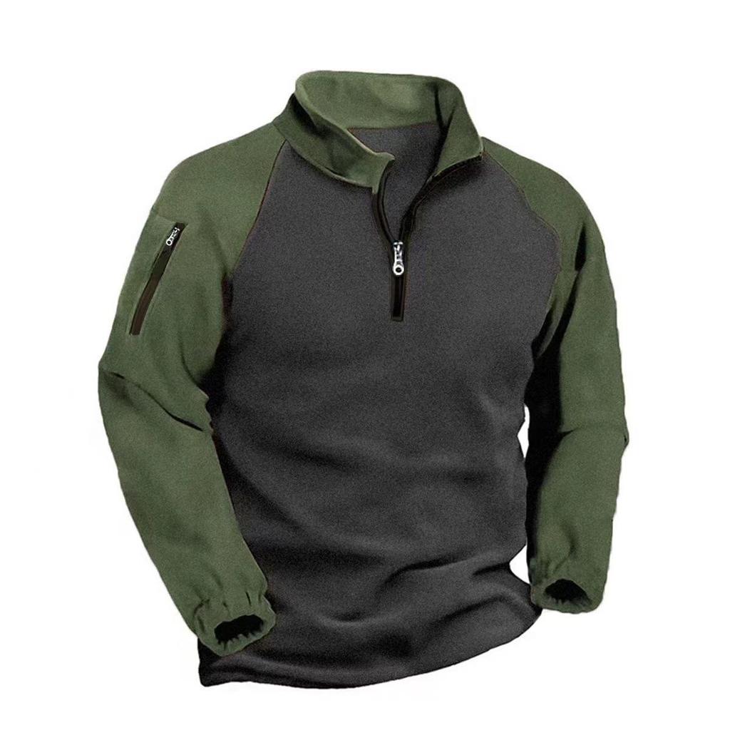 European and American Men's Trendy Fleece Long-Sleeve Pullover Jacket