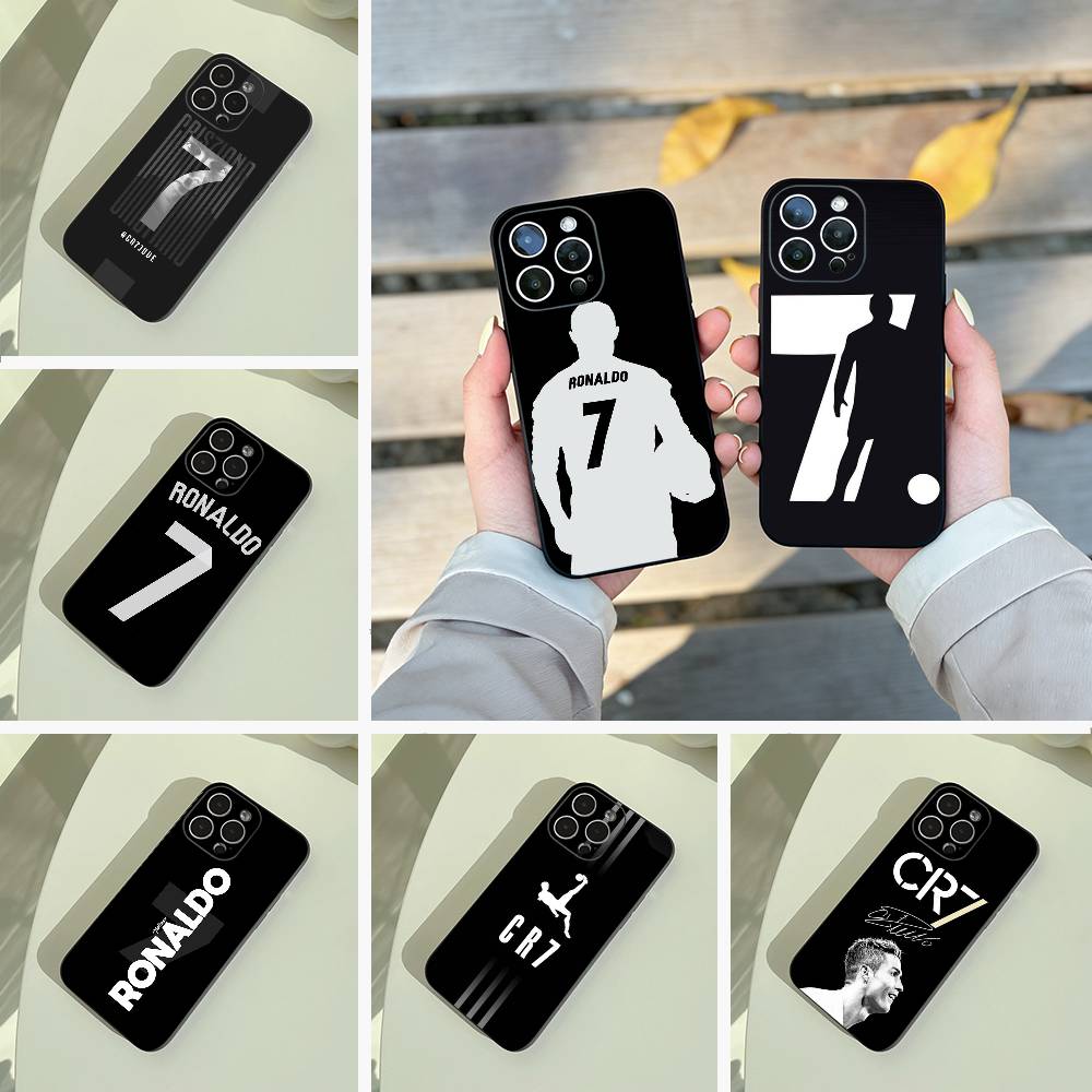 7-No7-C-R-7-Роналду Чехол для телефона для iPhone 17,16,15,14,13,12,11 Pro Max,16Plus,XS Легкий и практичный Мягкий черный чехол