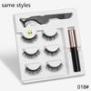 3 Pairs Eye Makeup Magnet Lashes Magnetic False Eyelashes Liqiud Eyeliner Beauty Kit Mink Eyelash