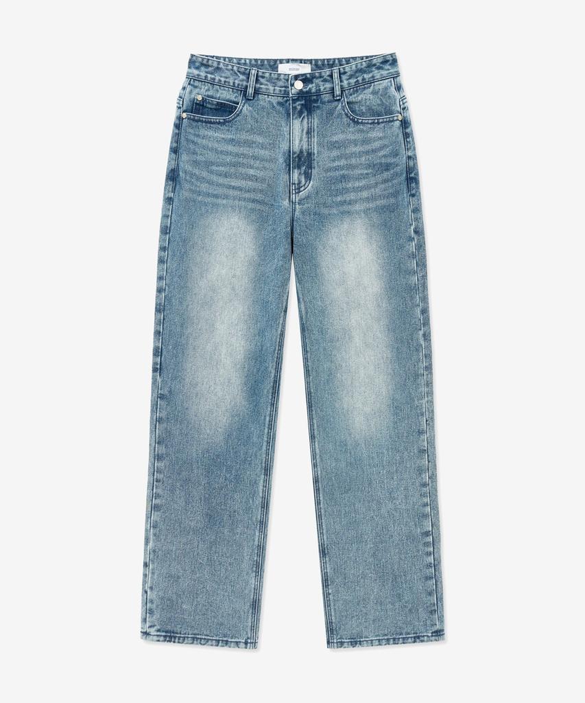 MINAV Wide Straight Denim Pants [Mid Blue]