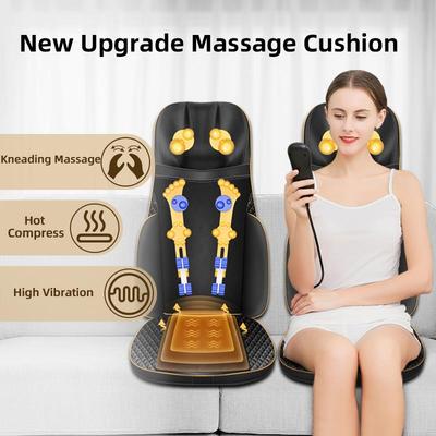 Электрический массажер для шеи и спины, подогрев, вибрационный массажер, кресло, сиденье для талии, ног, массажер для тела, релаксация