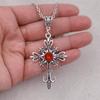 Gothic Baroque Necklace Pendant Crucifix Chain Trend Silver Cross Necklace