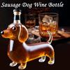 Whiskey Glass Bottle Dachshund Dog Shape Empty Liquor Bottle Decorative Decanter Animal Statue Wine Container