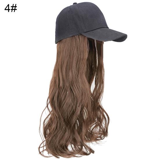Yousheng Creative Women 2 в 1 Длинный прямой парик из вьющихся волос с бейсбольной кепкой