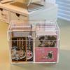 Transparent Card Storage Box Transparent Desktop Business Card Box Plastic Card Desk Organizer Stationery Storage Box