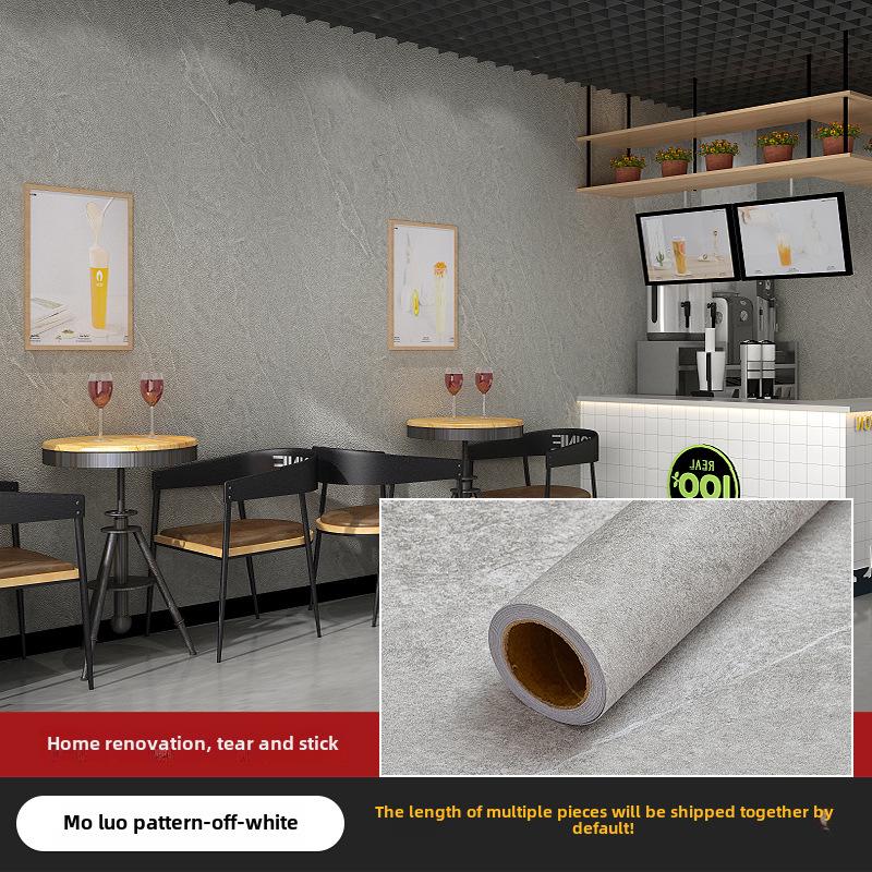 Industrial-Style Gray Micro Cement Self-Adhesive Waterproof Wallpaper for Bedroom or Clothing Store