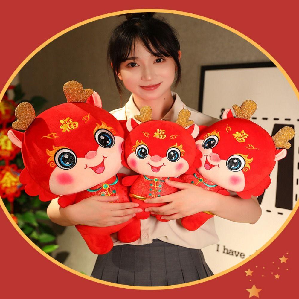 Tang Suit Tang Suit Dragon Year Mascot Toy Stuffed Lucky Dragon Doll Plushies  Home Decor