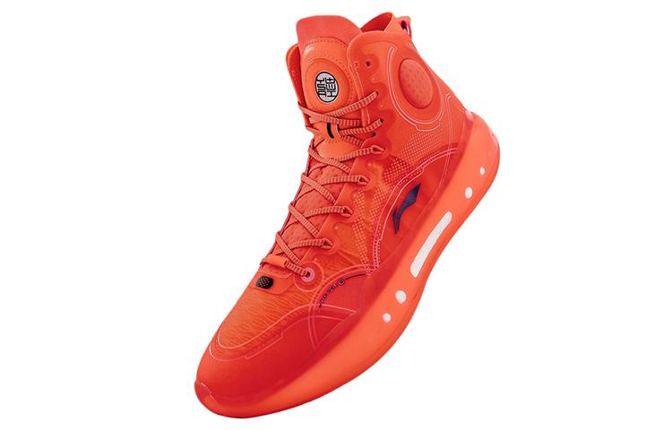 Li Ning Баскетбольные кроссовки YuShuai 14 Boom Мужские Высокие Неоновый Фруктовый Красный ABAQ033-25