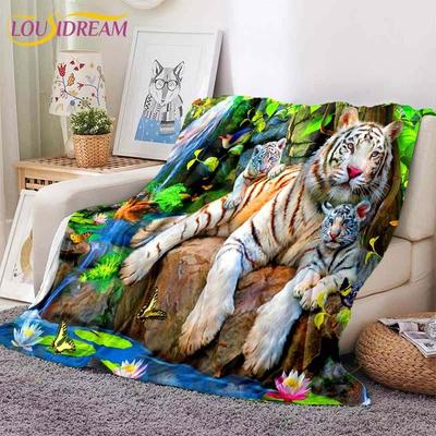 3D одеяло с тигром, супер мягкое на весну и осень, современное линейное художественное одеяло из шерпа, покрывало для путешествий, Прямая поставка
