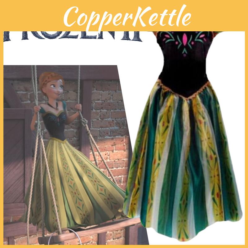 Замороженное Взрослое Платье Принцессы Анны Праздничный Костюм Платье для Выступлений Платье Принцессы Анны